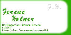 ferenc wolner business card